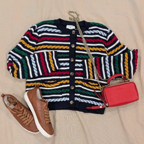 La Ligne x Target Multicolor Textured Striped Cardigan Sweater - Women's sz M - Picture 5 of 6
